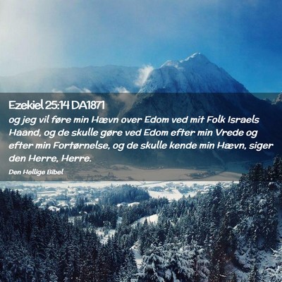 Picture 02 - Ezekiel 25:14 DA1871 - og jeg vil føre min Hævn over Edom ved mit Folk - Bible Verse Picture