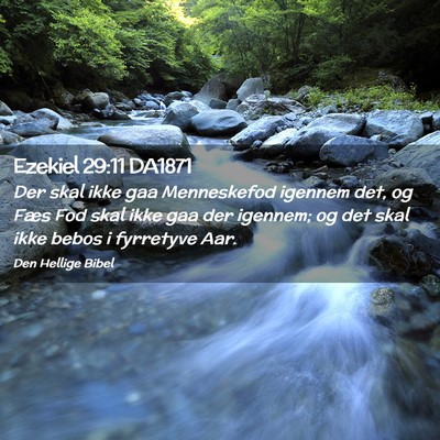 Picture 02 - Ezekiel 29:11 DA1871 - Der skal ikke gaa Menneskefod igennem det, og - Bible Verse Picture