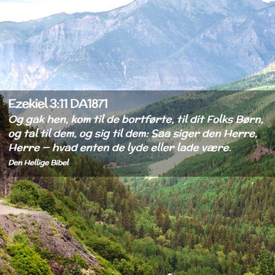 Picture 02 - Ezekiel 3:11 DA1871 - Og gak hen, kom til de bortførte, til dit Folks - Bible Verse Picture