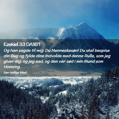 Picture 02 - Ezekiel 3:3 DA1871 - Og han sagde til mig: Du Menneskesøn! Du skal - Bible Verse Picture