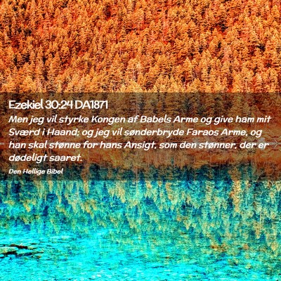Picture 02 - Ezekiel 30:24 DA1871 - Men jeg vil styrke Kongen af Babels Arme og give - Bible Verse Picture