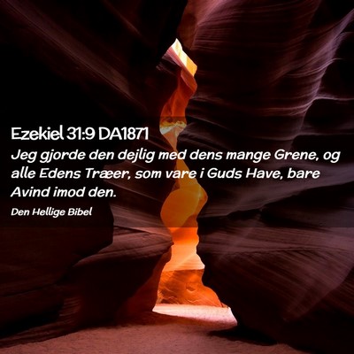Picture 02 - Ezekiel 31:9 DA1871 - Jeg gjorde den dejlig med dens mange Grene, og - Bible Verse Picture
