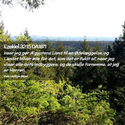 Picture 02 - Ezekiel 32:15 DA1871 - naar jeg gør Ægyptens Land til en - Bible Verse Picture