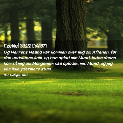 Picture 02 - Ezekiel 33:22 DA1871 - Og Herrens Haand var kommen over mig om Aftenen, - Bible Verse Picture