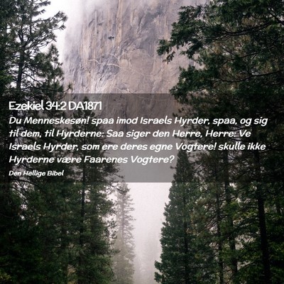 Picture 02 - Ezekiel 34:2 DA1871 - Du Menneskesøn! spaa imod Israels Hyrder, spaa, - Bible Verse Picture