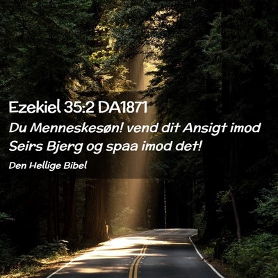 Picture 02 - Ezekiel 35:2 DA1871 - Du Menneskesøn! vend dit Ansigt imod Seirs Bjerg - Bible Verse Picture
