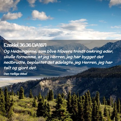 Picture 02 - Ezekiel 36:36 DA1871 - Og Hedningerne, som blive tilovers trindt omkring - Bible Verse Picture