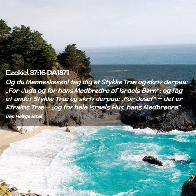 Picture 02 - Ezekiel 37:16 DA1871 - Og du Menneskesøn! tag dig et Stykke Træ og - Bible Verse Picture