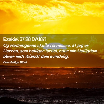 Picture 02 - Ezekiel 37:28 DA1871 - Og Hedningerne skulle fornemme, at jeg er Herren, - Bible Verse Picture
