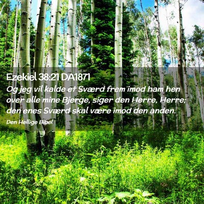 Picture 02 - Ezekiel 38:21 DA1871 - Og jeg vil kalde et Sværd frem imod ham hen over - Bible Verse Picture