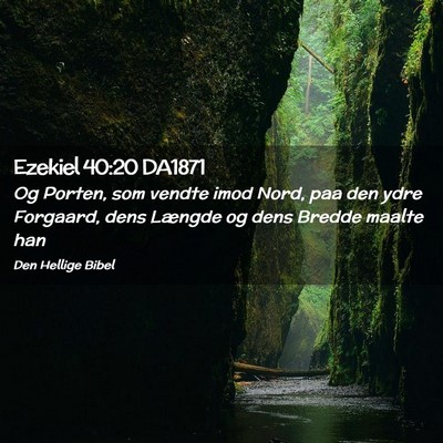 Picture 02 - Ezekiel 40:20 DA1871 - Og Porten, som vendte imod Nord, paa den ydre - Bible Verse Picture