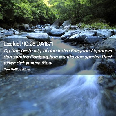 Picture 02 - Ezekiel 40:28 DA1871 - Og han førte mig til den indre Forgaard igennem - Bible Verse Picture