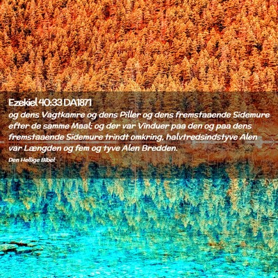 Picture 02 - Ezekiel 40:33 DA1871 - og dens Vagtkamre og dens Piller og dens - Bible Verse Picture