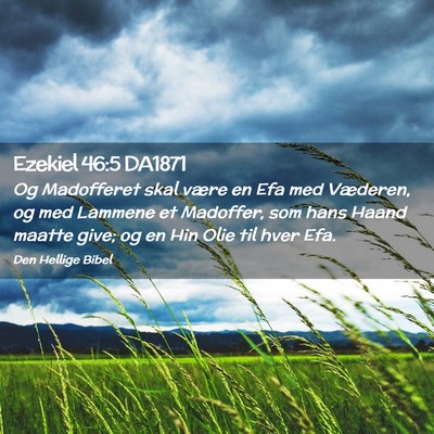 Picture 02 - Ezekiel 46:5 DA1871 - Og Madofferet skal være en Efa med Væderen, og - Bible Verse Picture