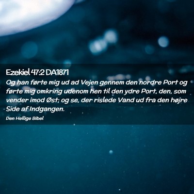 Picture 02 - Ezekiel 47:2 DA1871 - Og han førte mig ud ad Vejen gennem den nordre - Bible Verse Picture