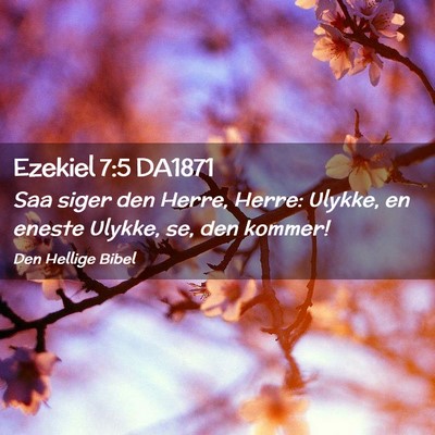 Picture 02 - Ezekiel 7:5 DA1871 - Saa siger den Herre, Herre: Ulykke, en eneste - Bible Verse Picture
