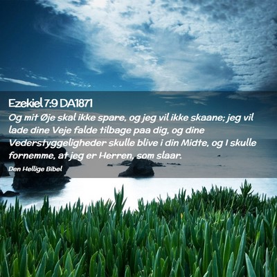 Picture 02 - Ezekiel 7:9 DA1871 - Og mit Øje skal ikke spare, og jeg vil ikke - Bible Verse Picture