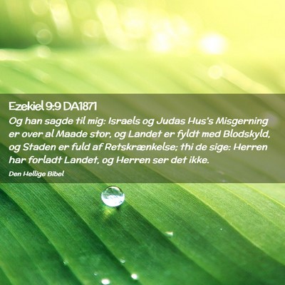 Picture 02 - Ezekiel 9:9 DA1871 - Og han sagde til mig: Israels og Judas Hus's - Bible Verse Picture