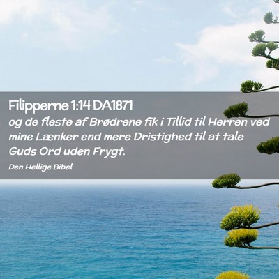 Picture 02 - Filipperne 1:14 DA1871 - og de fleste af Brødrene fik i Tillid til Herren - Bible Verse Picture