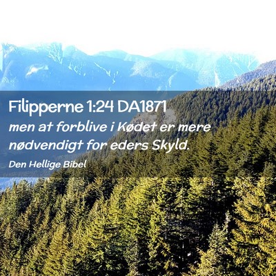Picture 02 - Filipperne 1:24 DA1871 - men at forblive i Kødet er mere nødvendigt for - Bible Verse Picture