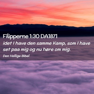 Picture 02 - Filipperne 1:30 DA1871 - idet I have den samme Kamp, som I have set paa - Bible Verse Picture