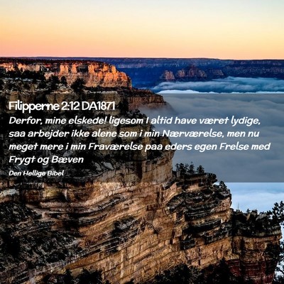 Picture 02 - Filipperne 2:12 DA1871 - Derfor, mine elskede! ligesom I altid have været - Bible Verse Picture