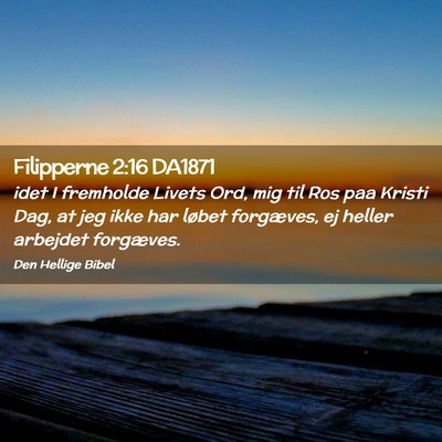 Picture 02 - Filipperne 2:16 DA1871 - idet I fremholde Livets Ord, mig til Ros paa - Bible Verse Picture