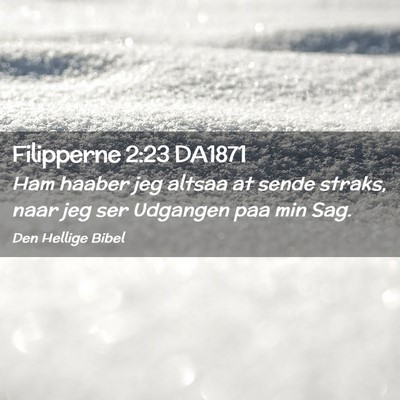 Picture 02 - Filipperne 2:23 DA1871 - Ham haaber jeg altsaa at sende straks, naar jeg - Bible Verse Picture