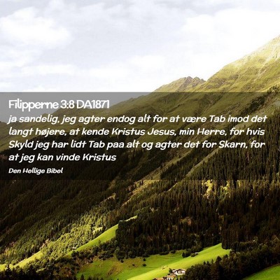 Picture 02 - Filipperne 3:8 DA1871 - ja sandelig, jeg agter endog alt for at være Tab - Bible Verse Picture