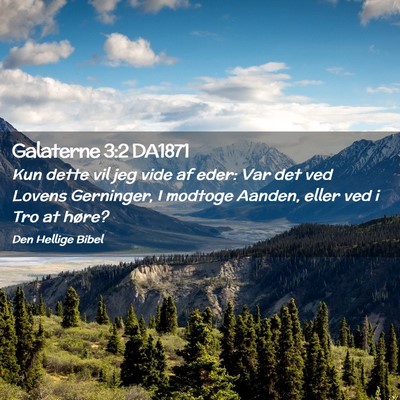 Picture 02 - Galaterne 3:2 DA1871 - Kun dette vil jeg vide af eder: Var det ved - Bible Verse Picture