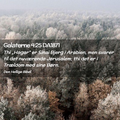 Picture 02 - Galaterne 4:25 DA1871 - Thi „Hagar“ er Sinai Bjerg i Arabien, men - Bible Verse Picture