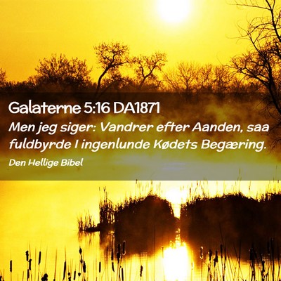 Picture 02 - Galaterne 5:16 DA1871 - Men jeg siger: Vandrer efter Aanden, saa - Bible Verse Picture