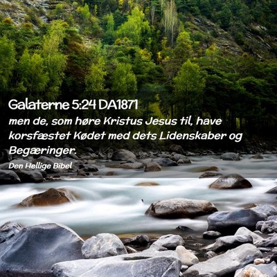 Picture 02 - Galaterne 5:24 DA1871 - men de, som høre Kristus Jesus til, have - Bible Verse Picture