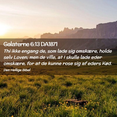 Picture 02 - Galaterne 6:13 DA1871 - Thi ikke engang de, som lade sig omskære, holde - Bible Verse Picture