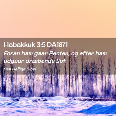 Picture 02 - Habakkuk 3:5 DA1871 - Foran ham gaar Pesten, og efter ham udgaar - Bible Verse Picture