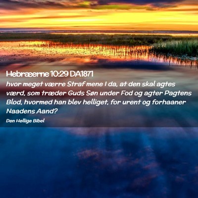 Picture 02 - Hebræerne 10:29 DA1871 - hvor meget værre Straf mene I da, at den skal - Bible Verse Picture
