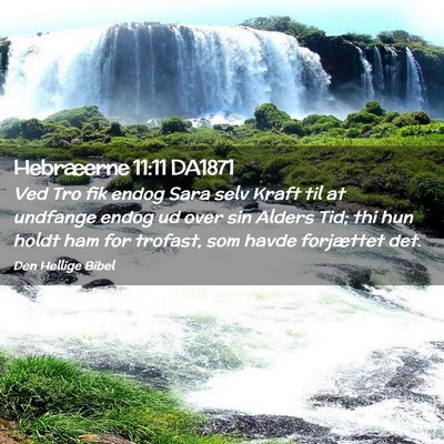 Picture 02 - Hebræerne 11:11 DA1871 - Ved Tro fik endog Sara selv Kraft til at undfange - Bible Verse Picture