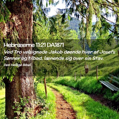 Picture 02 - Hebræerne 11:21 DA1871 - Ved Tro velsignede Jakob døende hver af Josefs - Bible Verse Picture