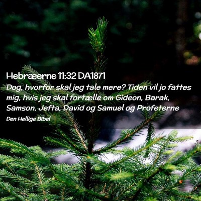 Picture 02 - Hebræerne 11:32 DA1871 - Dog, hvorfor skal jeg tale mere? Tiden vil jo - Bible Verse Picture