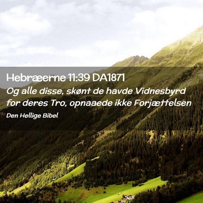 Picture 02 - Hebræerne 11:39 DA1871 - Og alle disse, skønt de havde Vidnesbyrd for - Bible Verse Picture