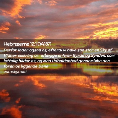 Picture 02 - Hebræerne 12:1 DA1871 - Derfor lader ogsaa os, efterdi vi have saa stor - Bible Verse Picture
