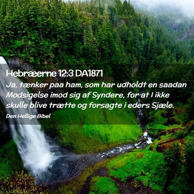 Picture 02 - Hebræerne 12:3 DA1871 - Ja, tænker paa ham, som har udholdt en saadan - Bible Verse Picture