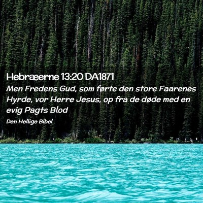 Picture 02 - Hebræerne 13:20 DA1871 - Men Fredens Gud, som førte den store Faarenes - Bible Verse Picture