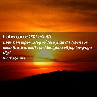 Picture 02 - Hebræerne 2:12 DA1871 - naar han siger: „Jeg vil forkynde dit Navn for - Bible Verse Picture