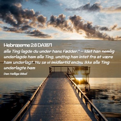 Picture 02 - Hebræerne 2:8 DA1871 - alle Ting lagde du under hans Fødder.“ — - Bible Verse Picture