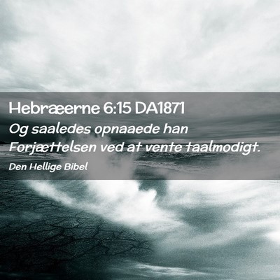 Picture 02 - Hebræerne 6:15 DA1871 - Og saaledes opnaaede han Forjættelsen ved at - Bible Verse Picture