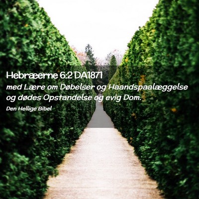 Picture 02 - Hebræerne 6:2 DA1871 - med Lære om Døbelser og Haandspaalæggelse og - Bible Verse Picture