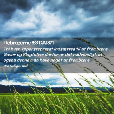 Picture 02 - Hebræerne 8:3 DA1871 - Thi hver Ypperstepræst indsættes til at - Bible Verse Picture