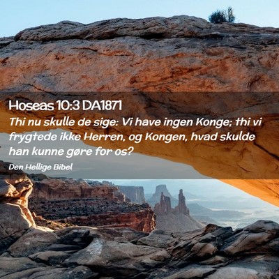 Picture 02 - Hoseas 10:3 DA1871 - Thi nu skulle de sige: Vi have ingen Konge; thi - Bible Verse Picture