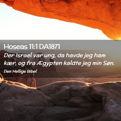Picture 02 - Hoseas 11:1 DA1871 - Der Israel var ung, da havde jeg ham kær, og fra - Bible Verse Picture